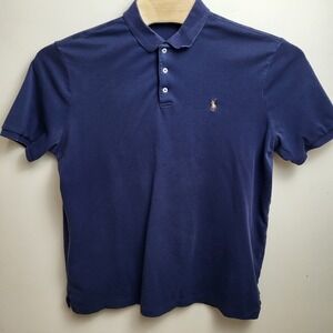 Ralph Lauren Polo Shirt Mens XL Navy Blue Classic Fit‎ Pony Logo Flesh Pony logo